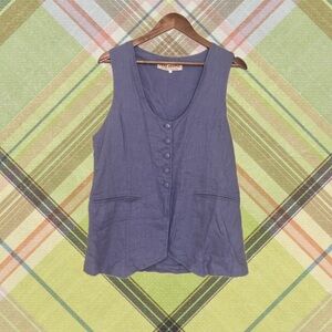 Free People Periwinkle Blue Button-Down Vest